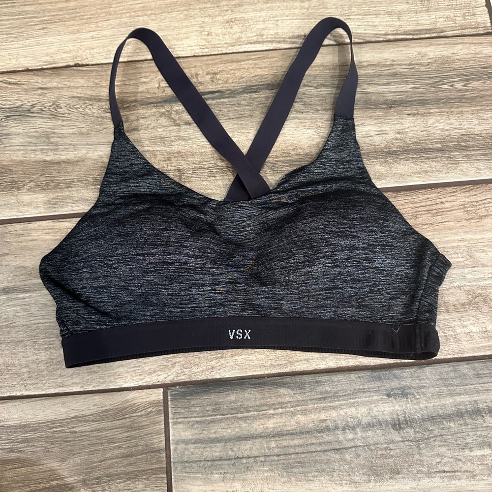 VSX Black Sports Bra with Racerback and Medium Support